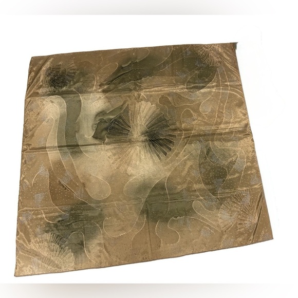 Vintage Water Silk Fan Print Scarf with Rhinestones - Mool Mang Cho Co. - Picture 1 of 8